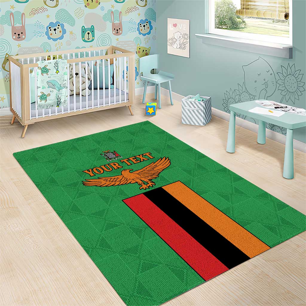 Personalised Afro Zambia Area Rug Flag Style Mix Kente Pattern LT15