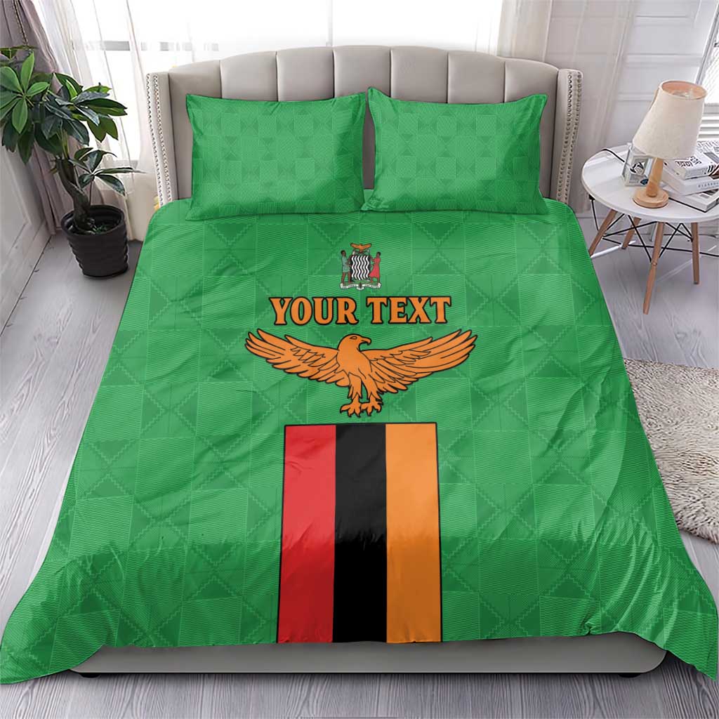 Personalised Afro Zambia Bedding Set Flag Style Mix Kente Pattern LT15