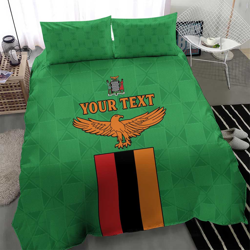Personalised Afro Zambia Bedding Set Flag Style Mix Kente Pattern LT15