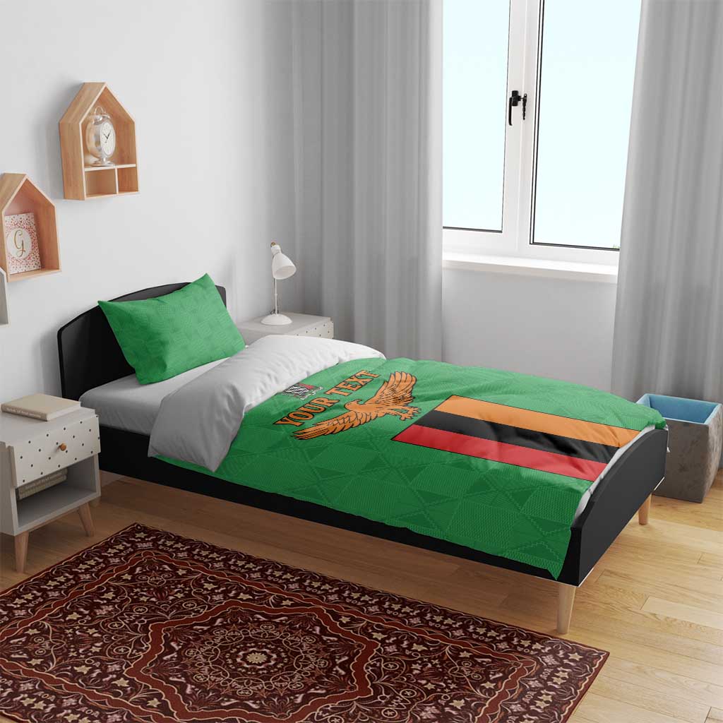 Personalised Afro Zambia Bedding Set Flag Style Mix Kente Pattern LT15