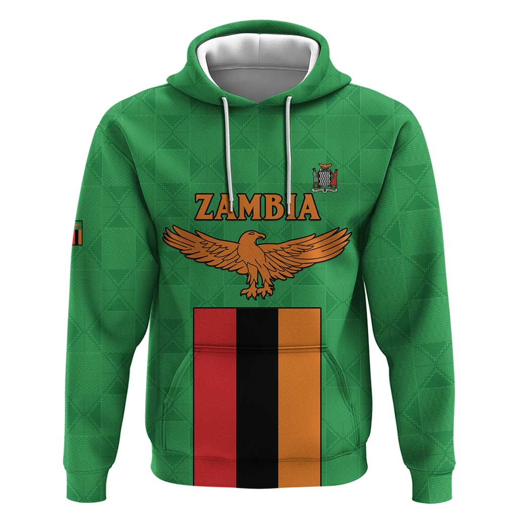 Personalised Zambia Hoodie Flag Style Mix Kente Pattern LT15