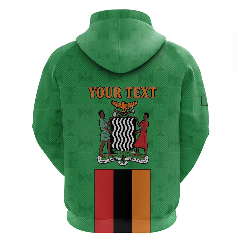 Personalised Zambia Hoodie Flag Style Mix Kente Pattern LT15