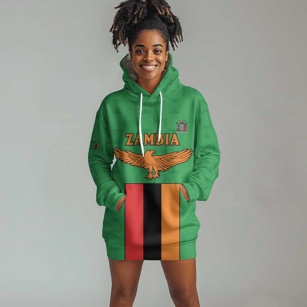Personalised Afro Zambia Hoodie Dress Flag Style Mix Kente Pattern LT15