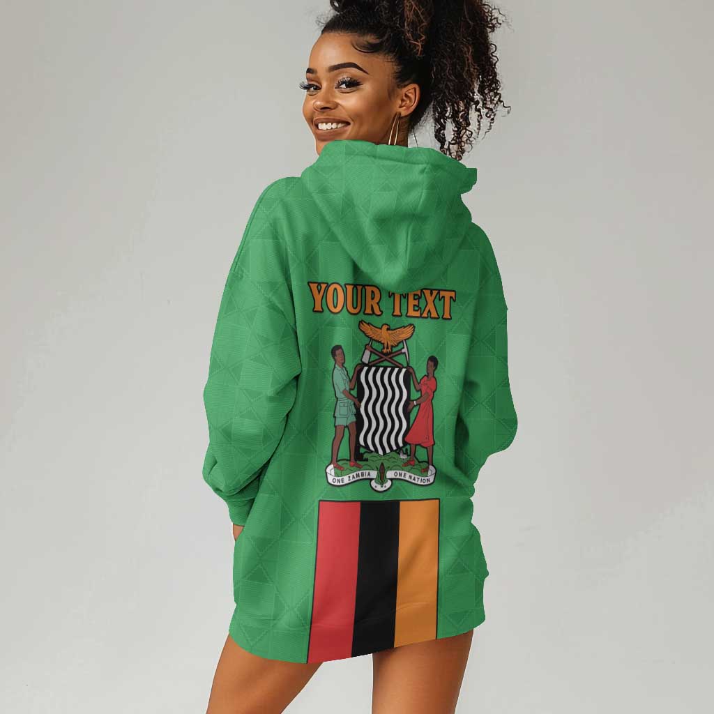 Personalised Afro Zambia Hoodie Dress Flag Style Mix Kente Pattern LT15