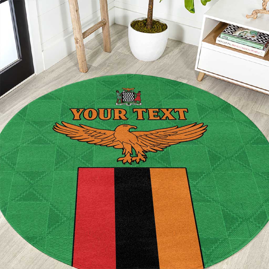 Personalised Afro Zambia Round Carpet Flag Style Mix Kente Pattern LT15
