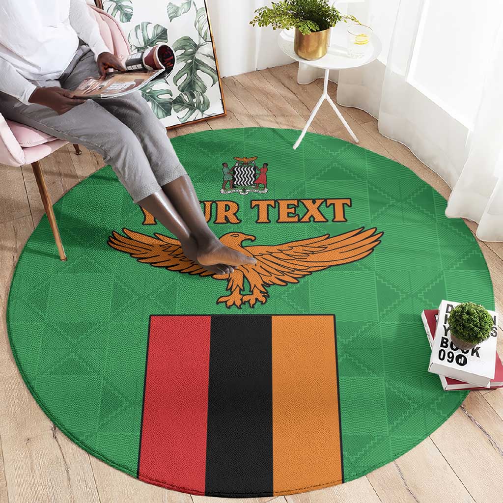 Personalised Afro Zambia Round Carpet Flag Style Mix Kente Pattern LT15