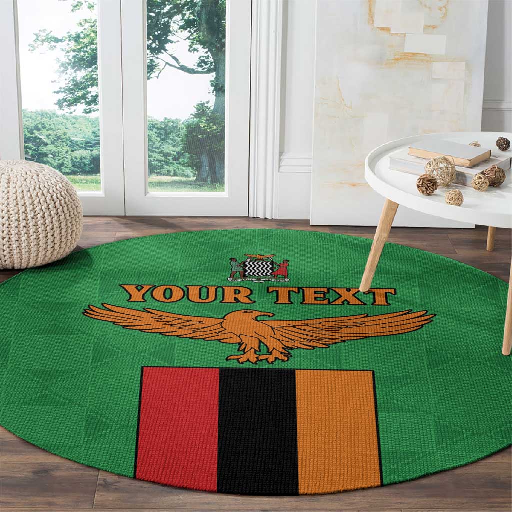 Personalised Afro Zambia Round Carpet Flag Style Mix Kente Pattern LT15