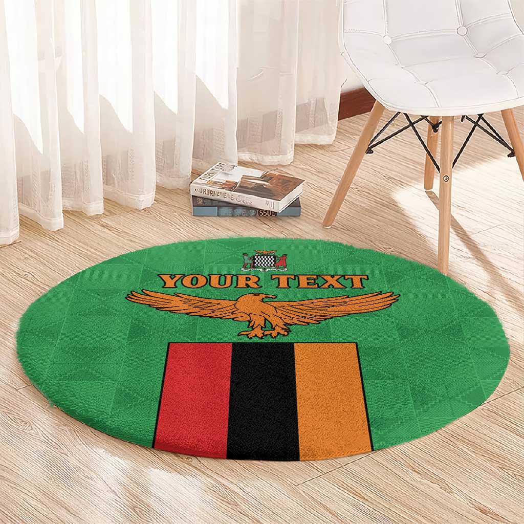 Personalised Afro Zambia Round Carpet Flag Style Mix Kente Pattern LT15