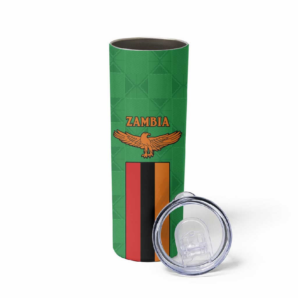 Personalised Afro Zambia Skinny Tumbler Flag Style Mix Kente Pattern LT15