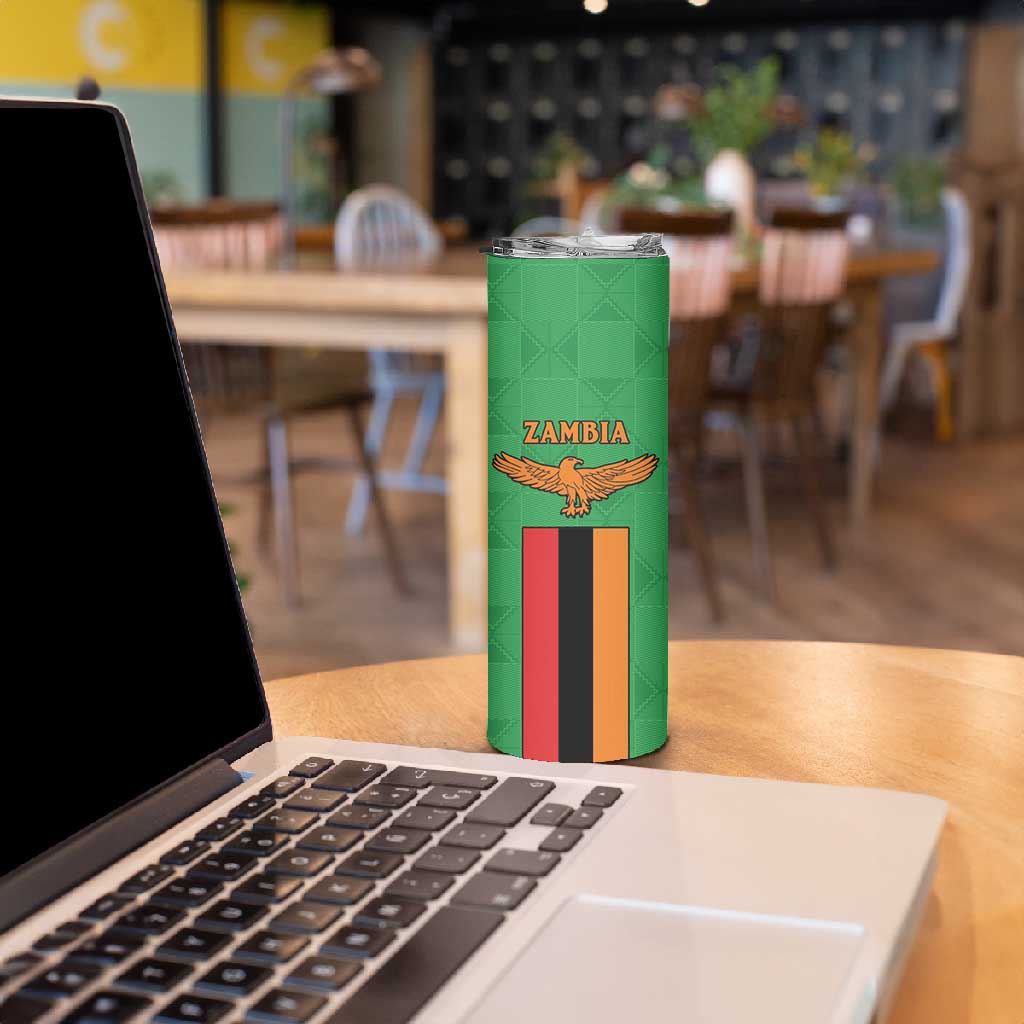 Personalised Afro Zambia Skinny Tumbler Flag Style Mix Kente Pattern LT15