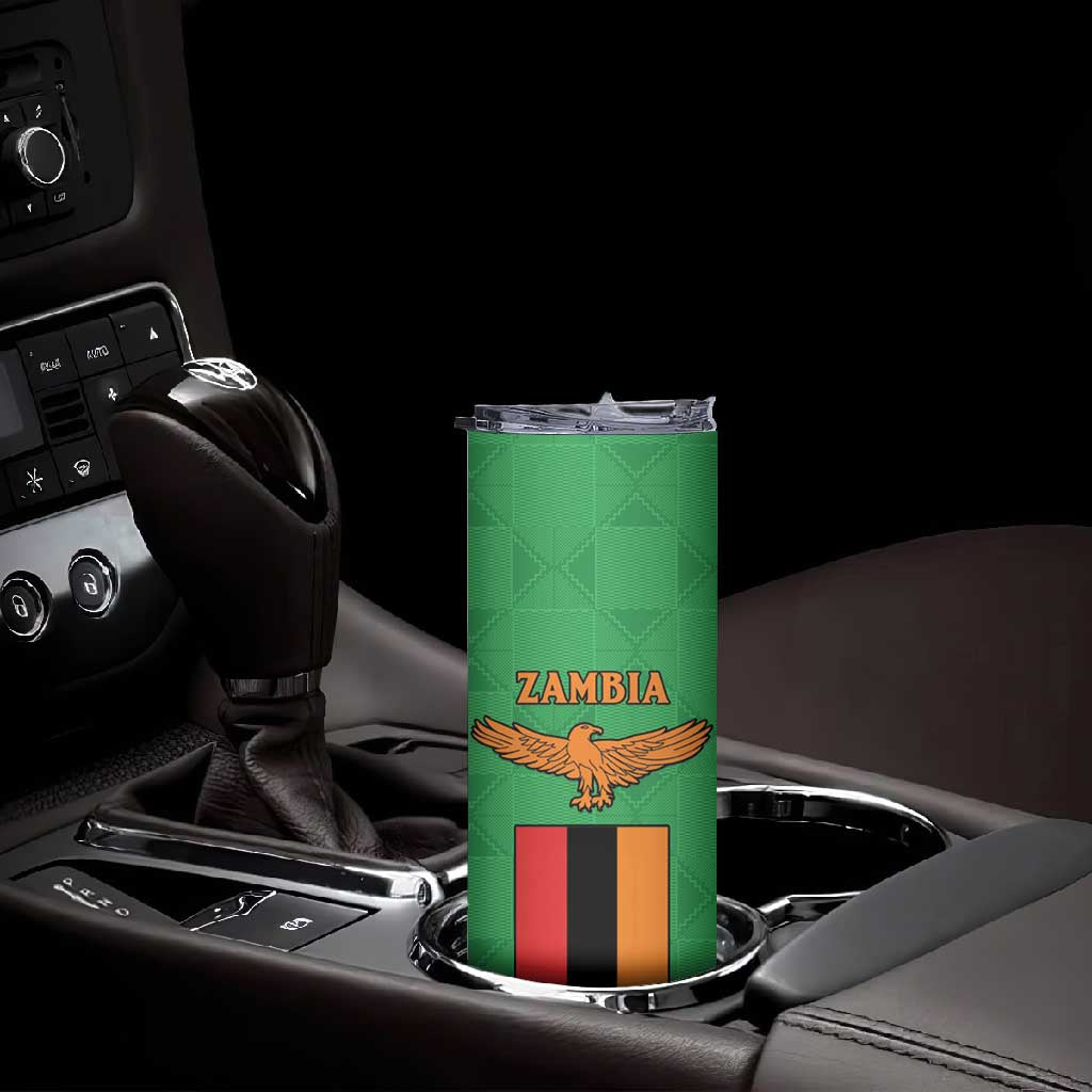 Personalised Afro Zambia Skinny Tumbler Flag Style Mix Kente Pattern LT15