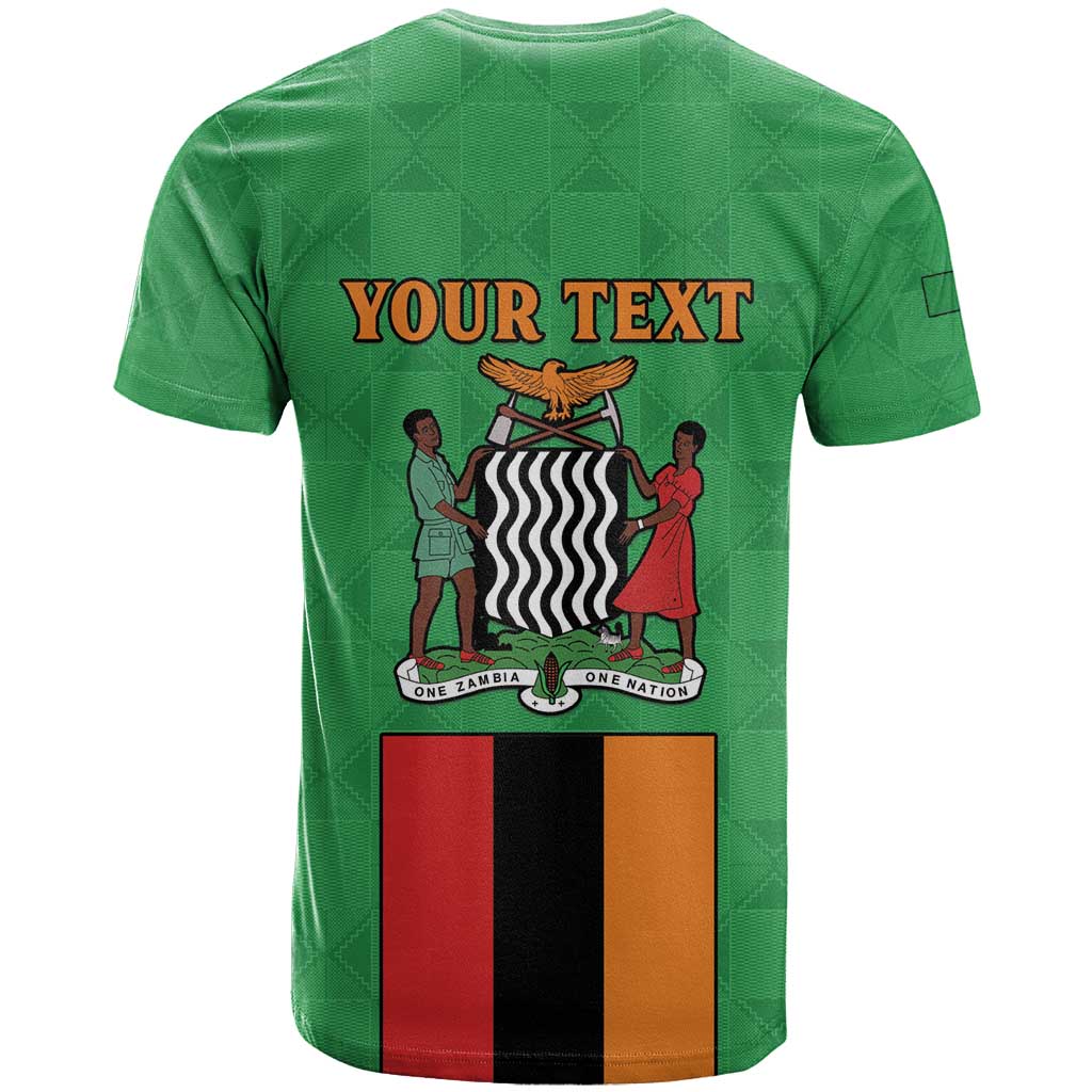 Personalised Afro Zambia T shirt Flag Style Mix Kente Pattern LT15