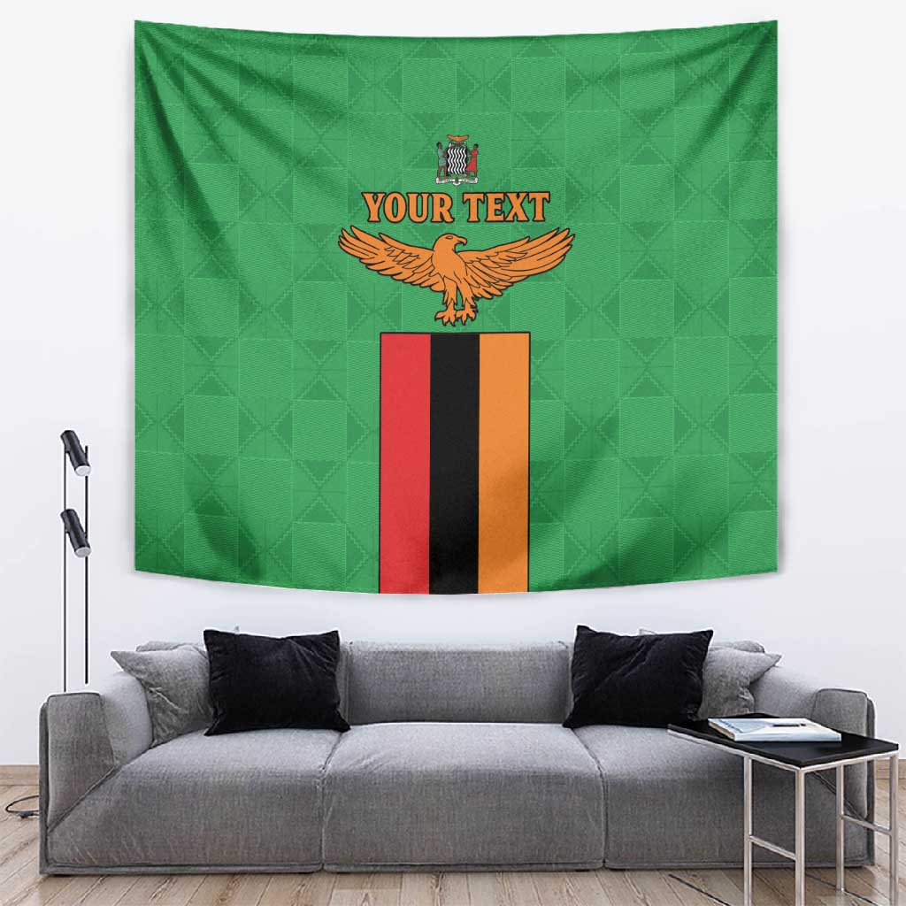 Personalised Afro Zambia Tapestry Flag Style Mix Kente Pattern LT15