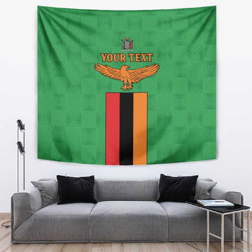 Personalised Afro Zambia Tapestry Flag Style Mix Kente Pattern LT15