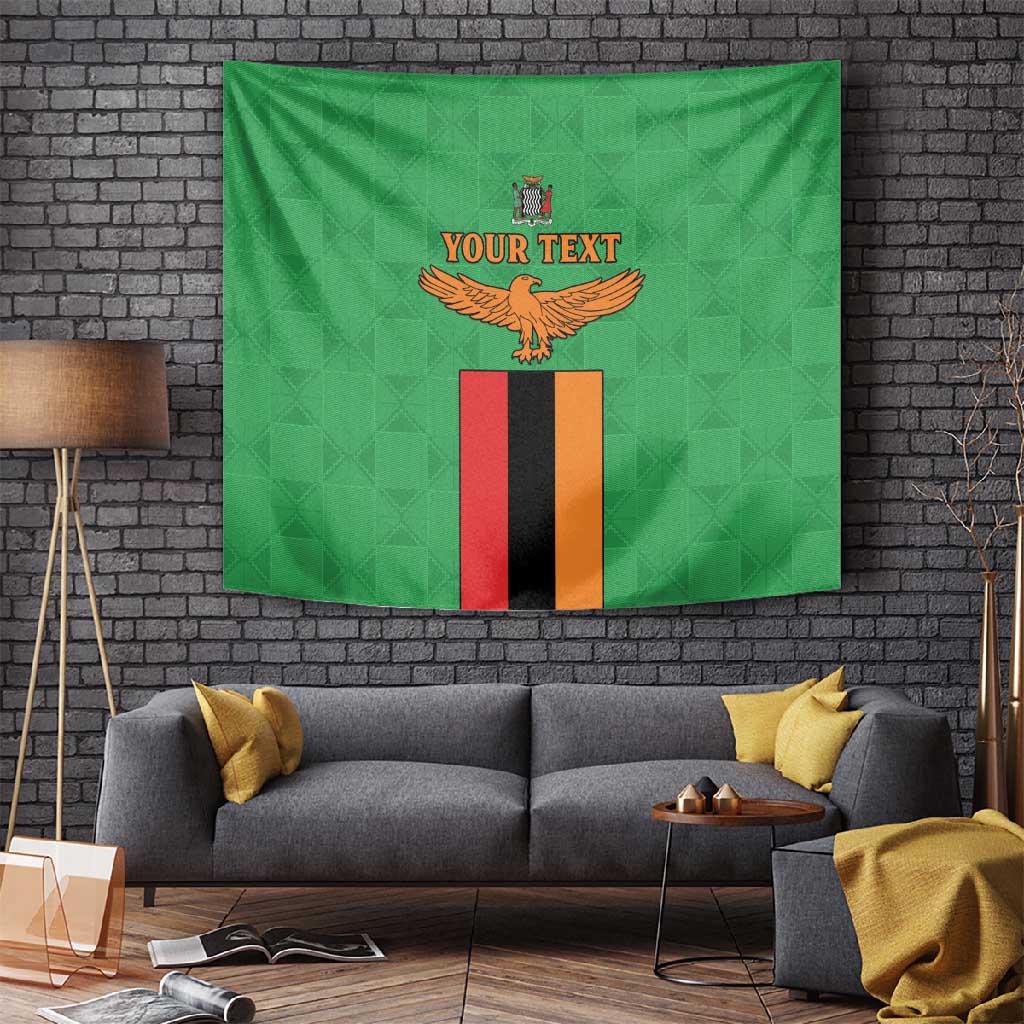 Personalised Afro Zambia Tapestry Flag Style Mix Kente Pattern LT15