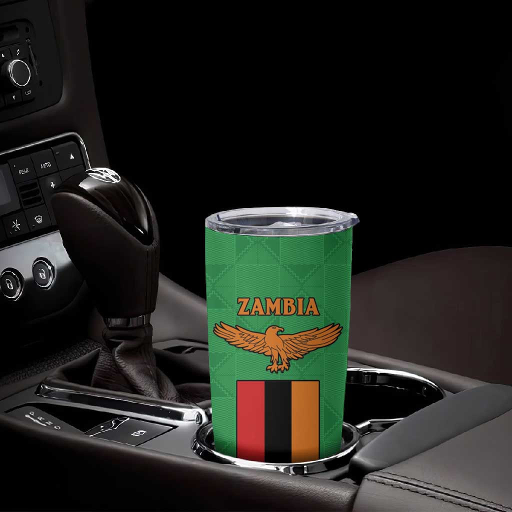Personalised Afro Zambia Tumbler Cup Flag Style Mix Kente Pattern LT15