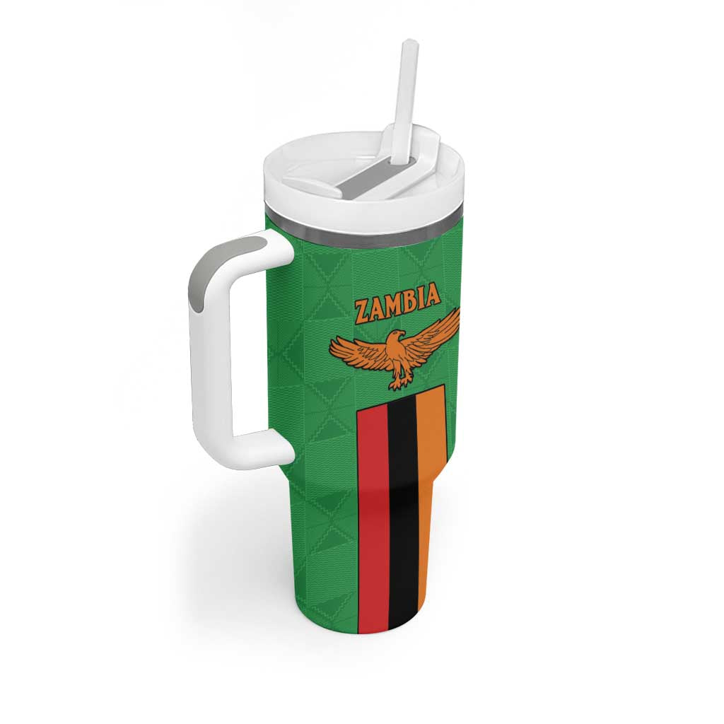 Personalised Afro Zambia Tumbler With Handle Flag Style Mix Kente Pattern LT15