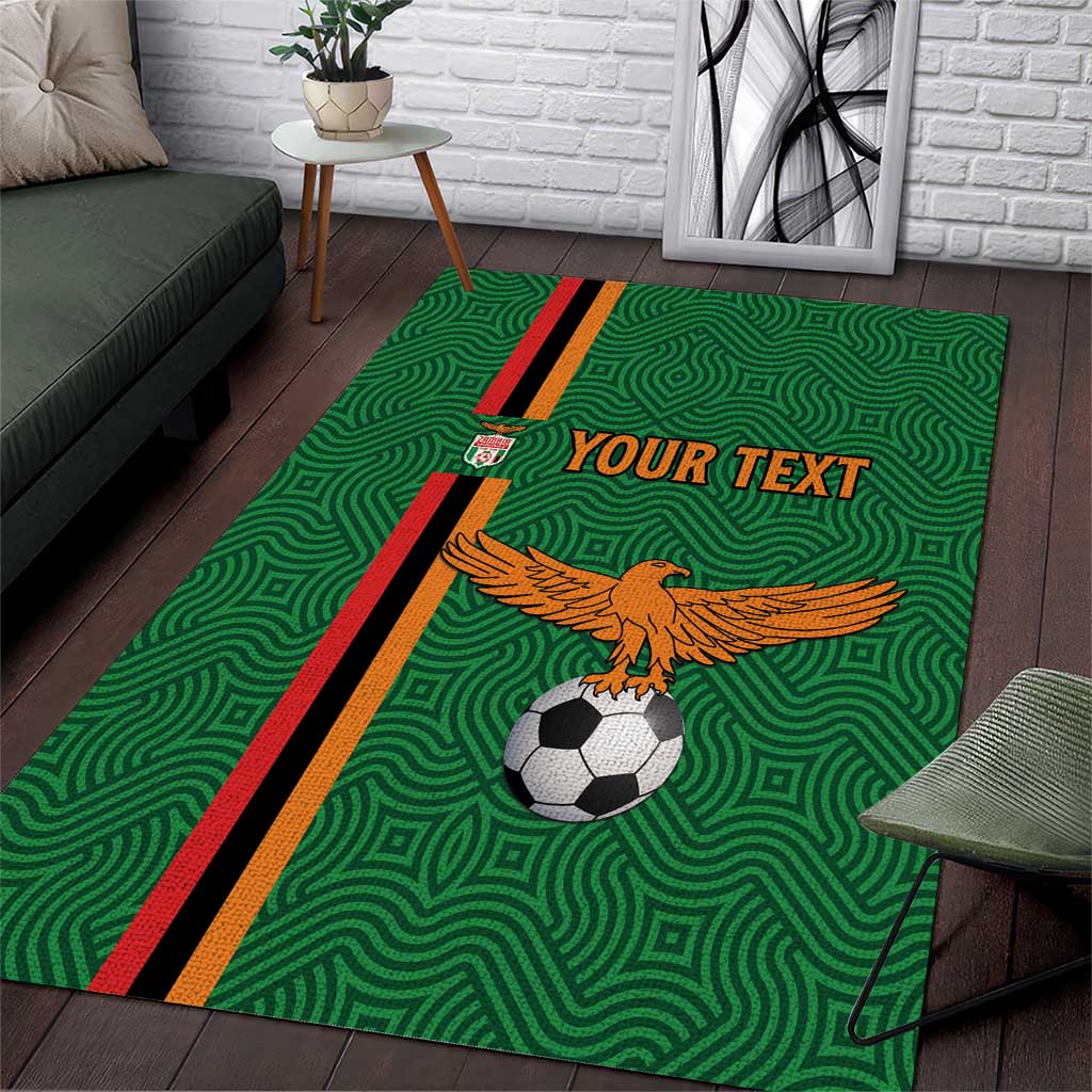 Custom Zambia Football Area Rug Go Chipolopolo LT15