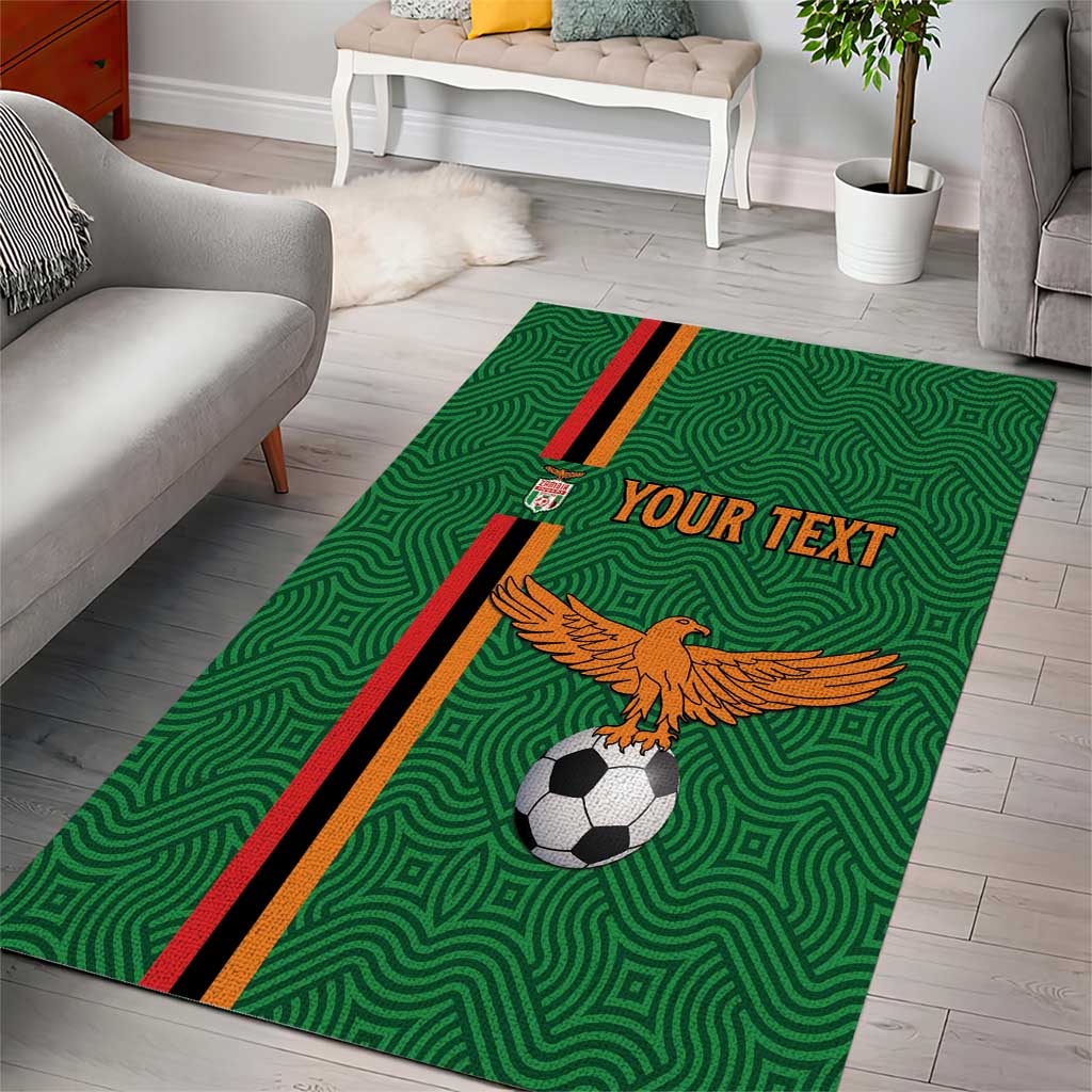 Custom Zambia Football Area Rug Go Chipolopolo LT15