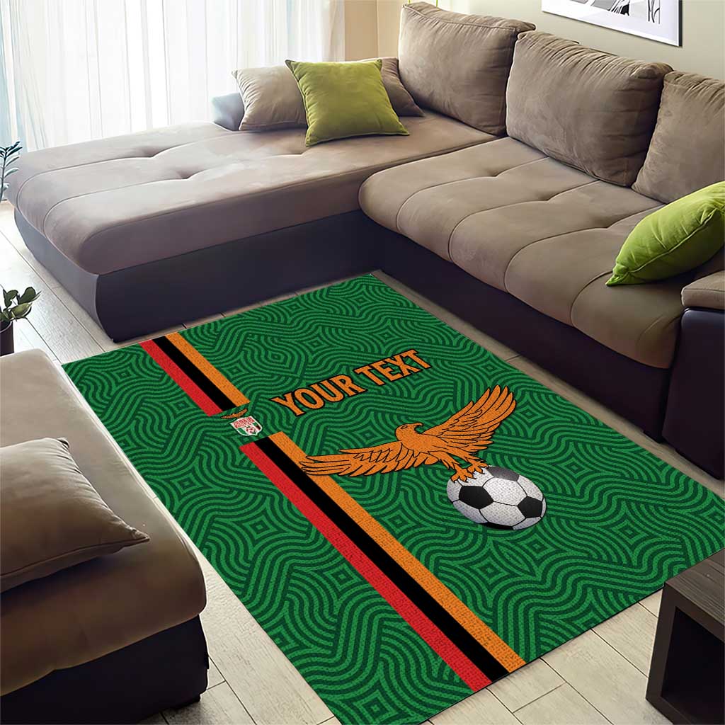 Custom Zambia Football Area Rug Go Chipolopolo LT15