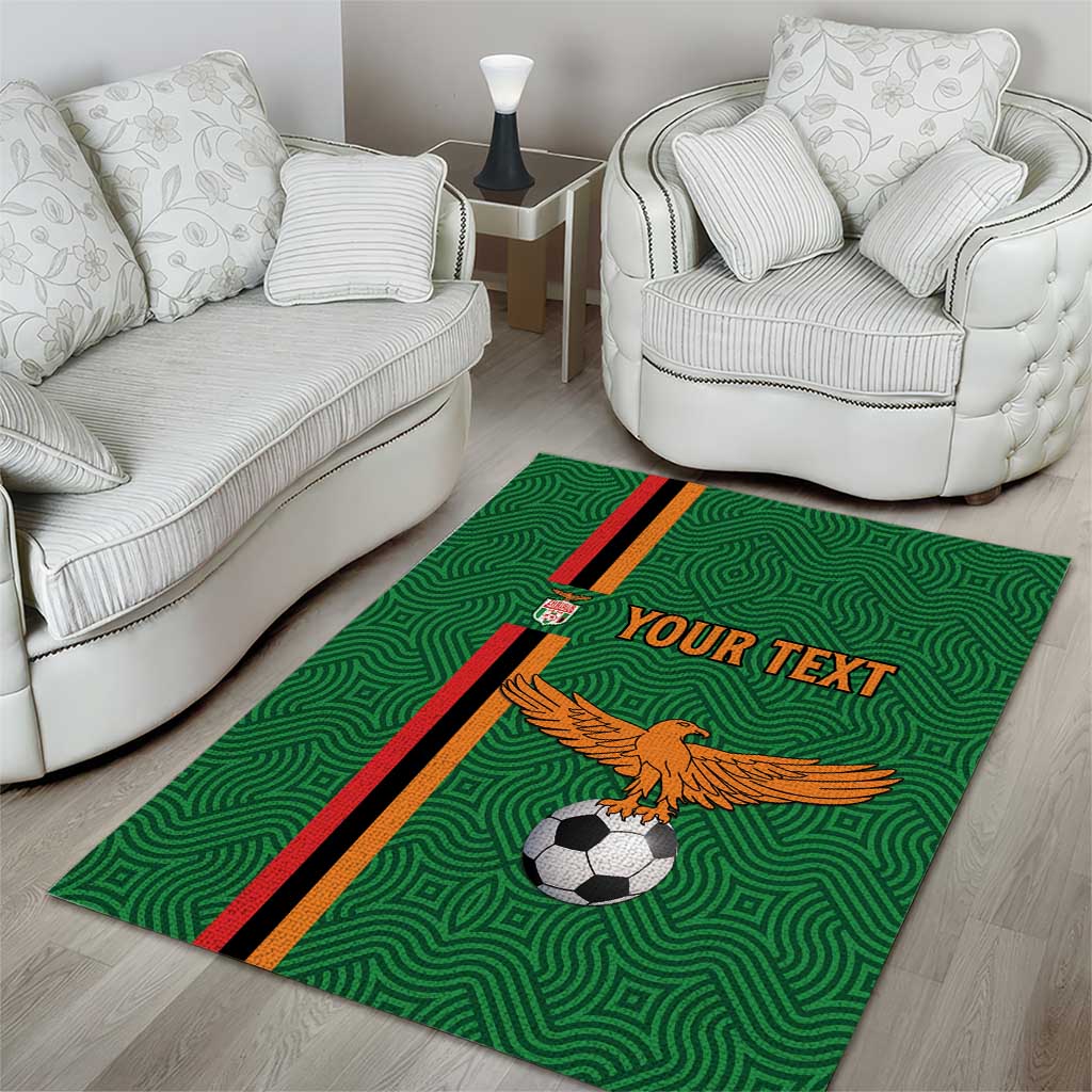 Custom Zambia Football Area Rug Go Chipolopolo LT15