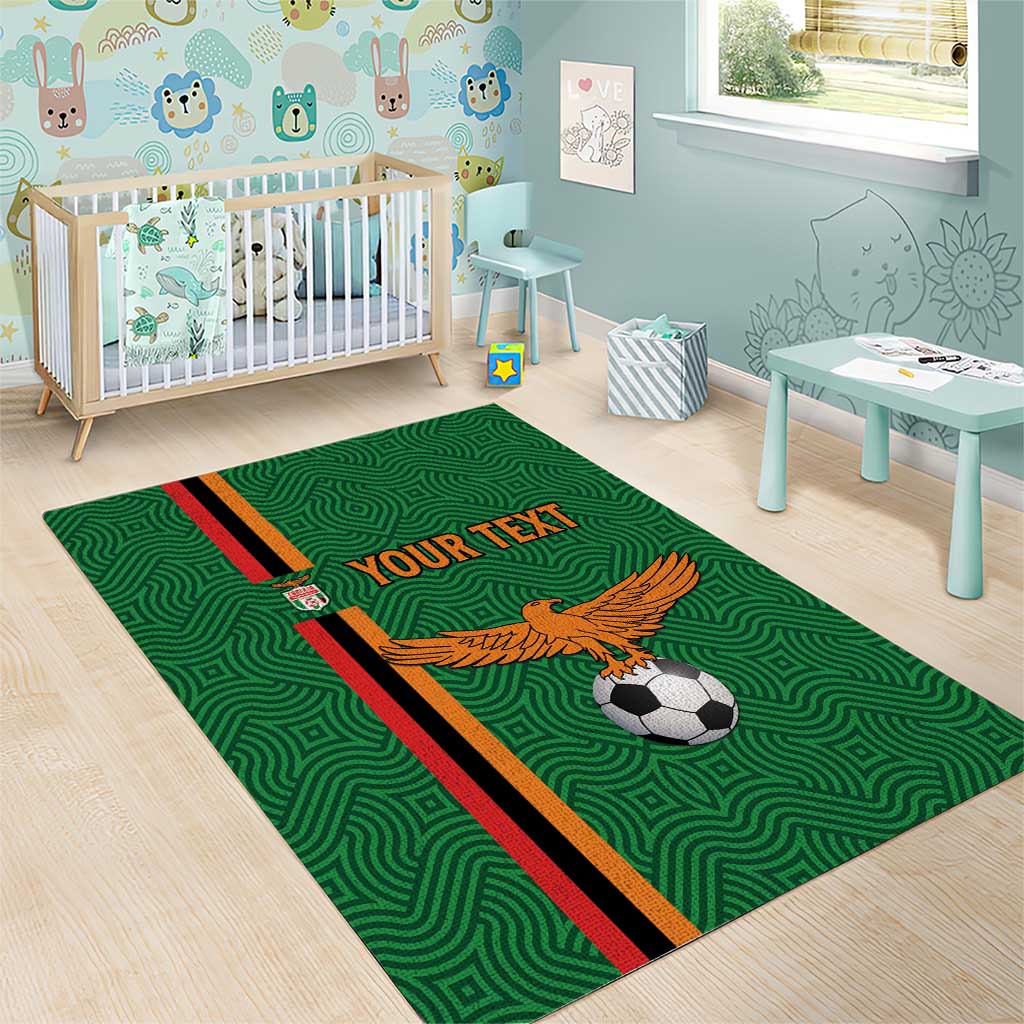 Custom Zambia Football Area Rug Go Chipolopolo LT15
