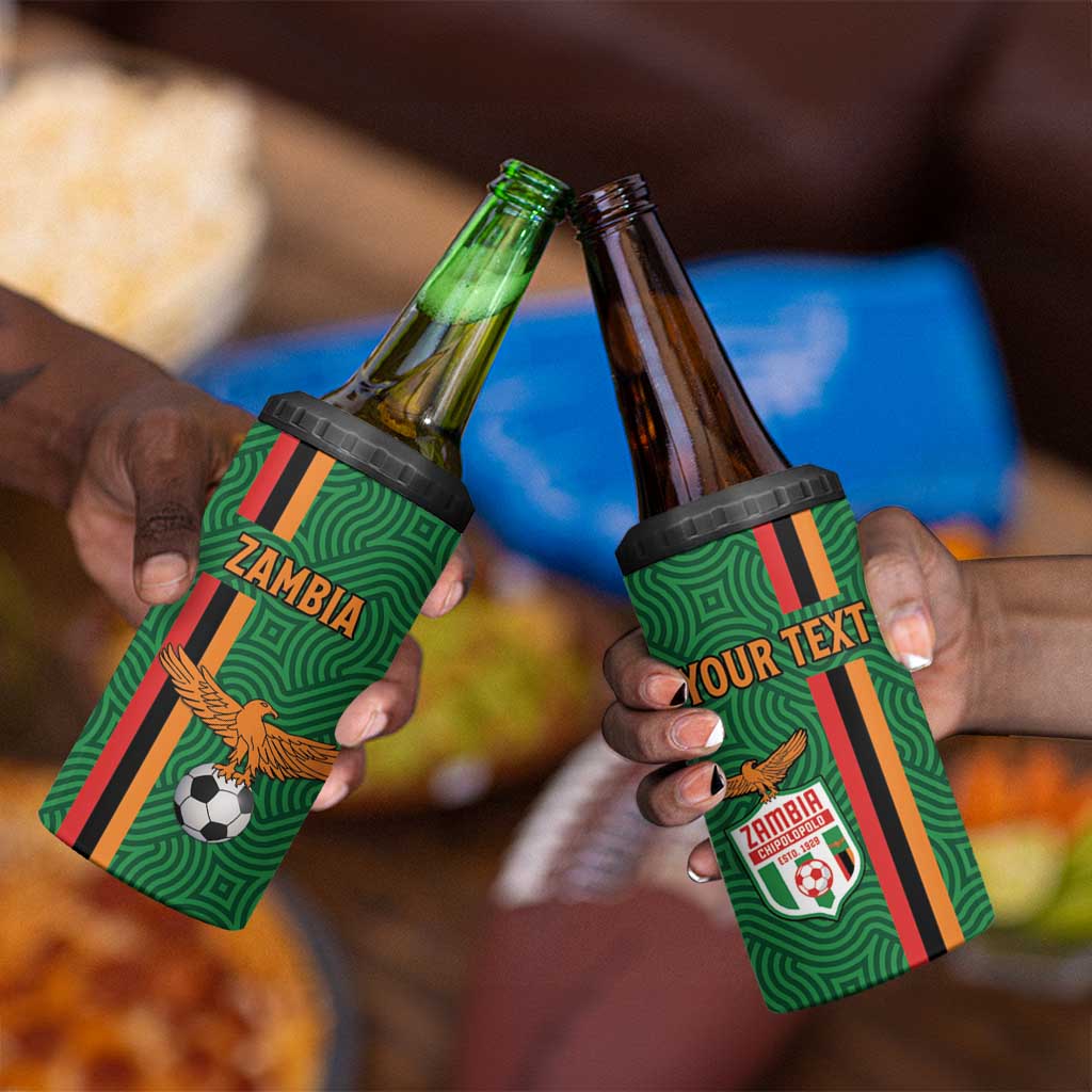 Custom Zambia Football 4 in 1 Can Cooler Tumbler Go Chipolopolo LT15
