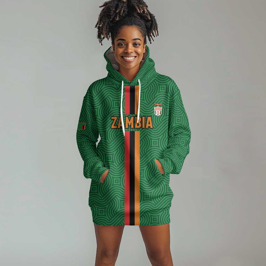 Custom Zambia Football Hoodie Dress Go Chipolopolo LT15