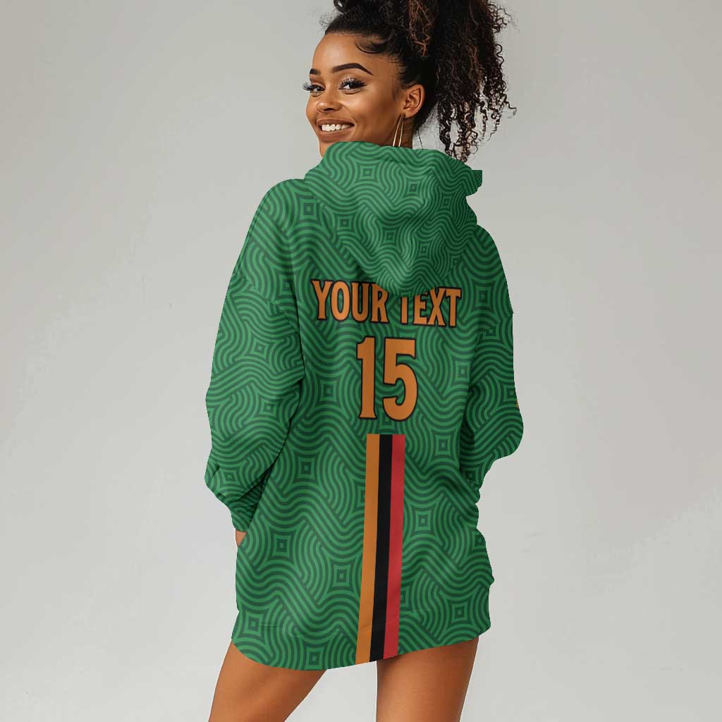 Custom Zambia Football Hoodie Dress Go Chipolopolo LT15