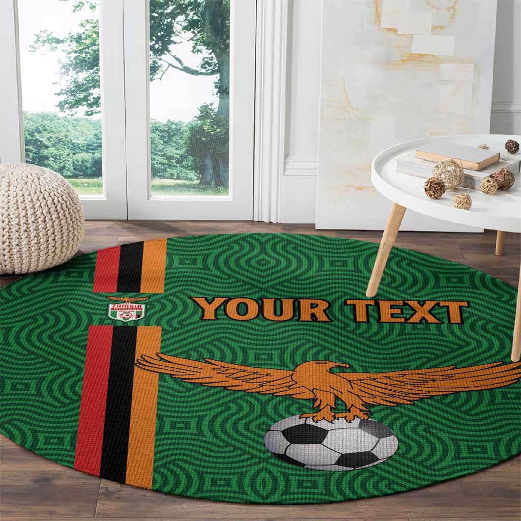 Custom Zambia Football Round Carpet Go Chipolopolo LT15