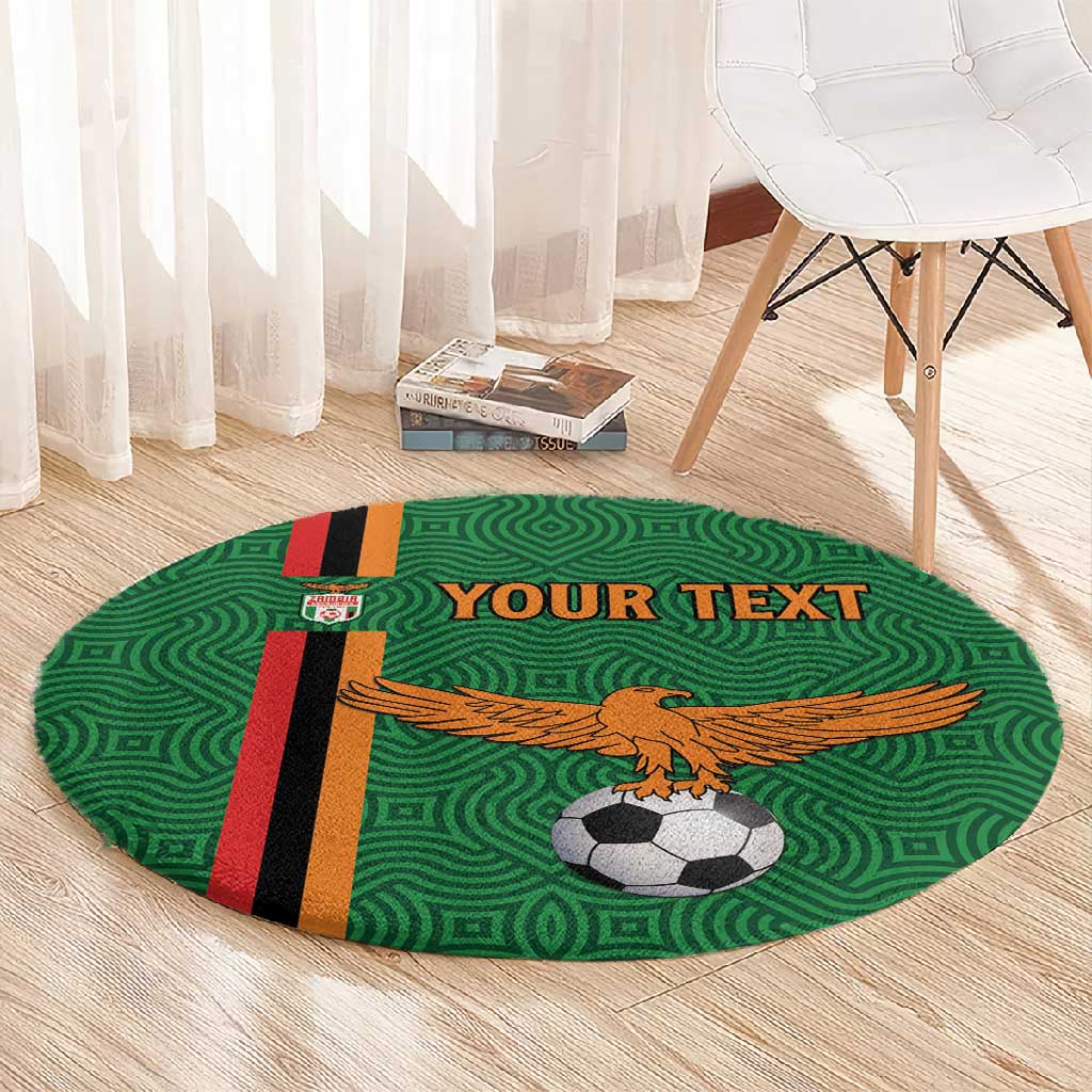 Custom Zambia Football Round Carpet Go Chipolopolo LT15