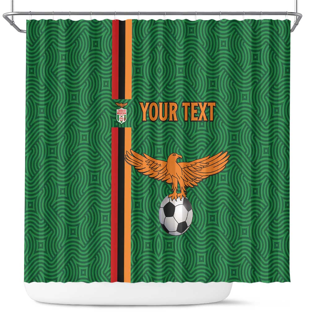 Custom Zambia Football Shower Curtain Go Copper Bullets LT15