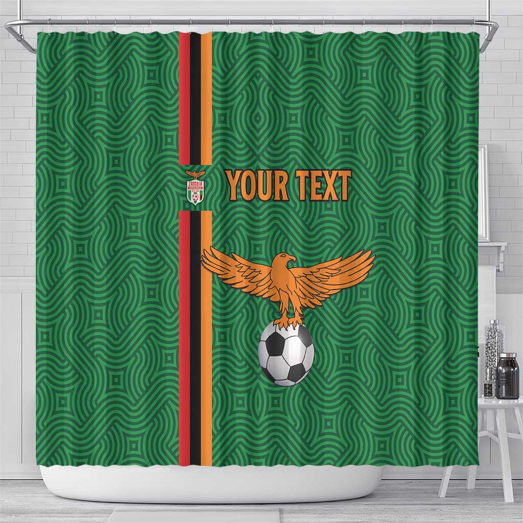 Custom Zambia Football Shower Curtain Go Copper Bullets LT15