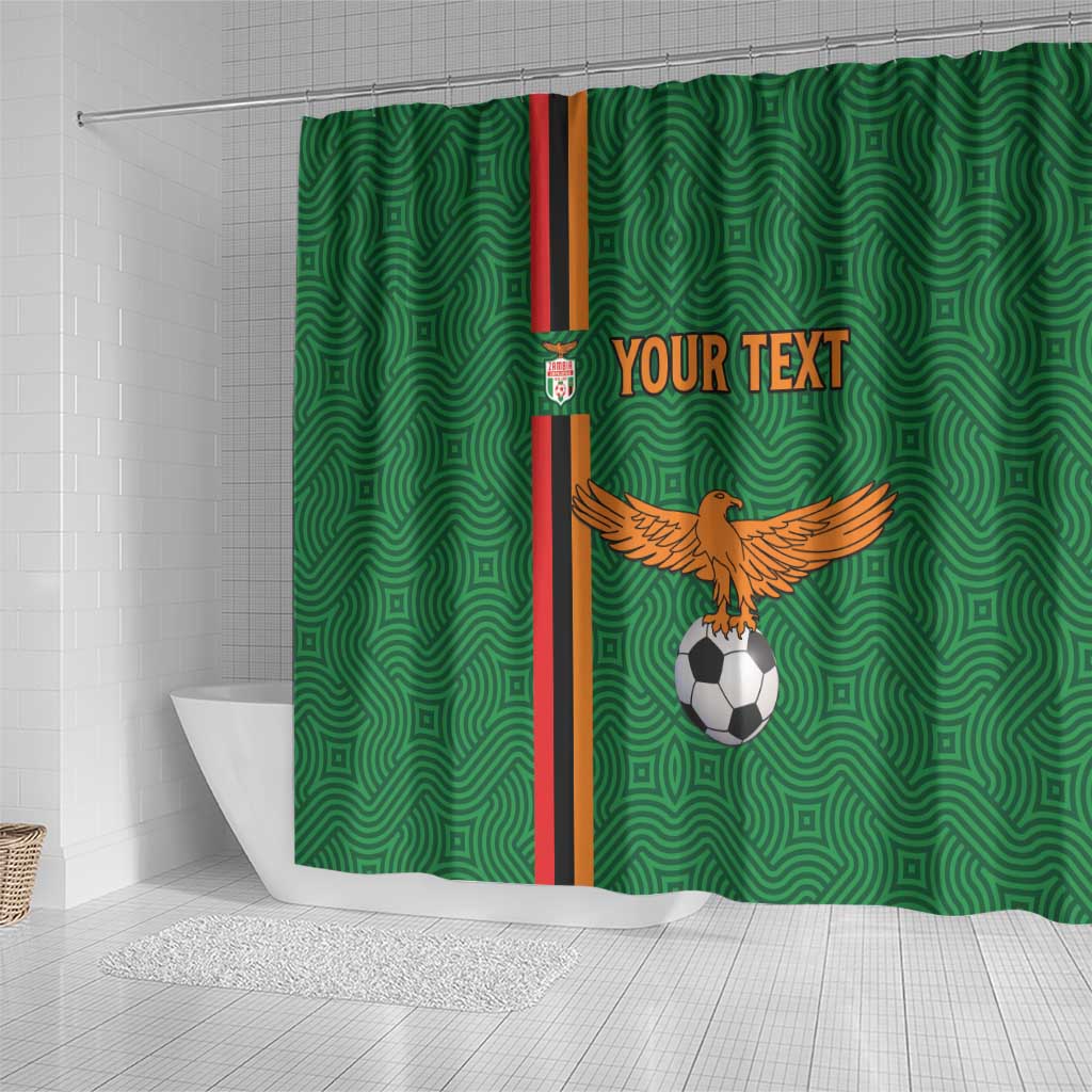Custom Zambia Football Shower Curtain Go Copper Bullets LT15