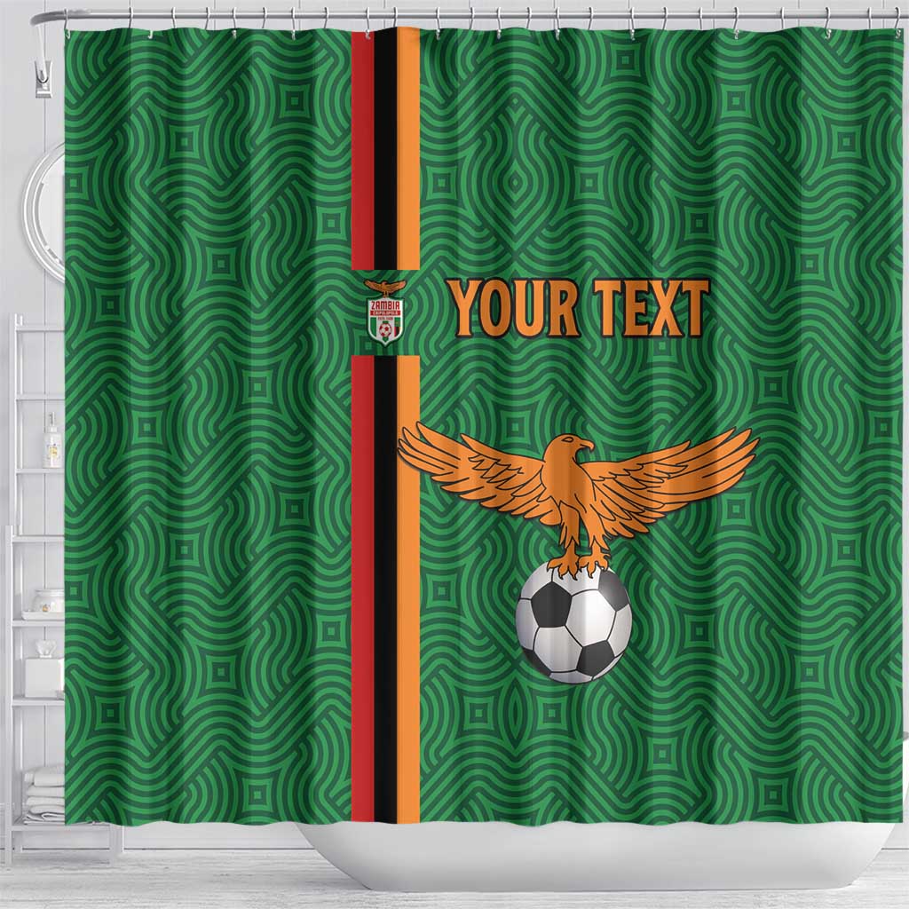 Custom Zambia Football Shower Curtain Go Copper Bullets LT15
