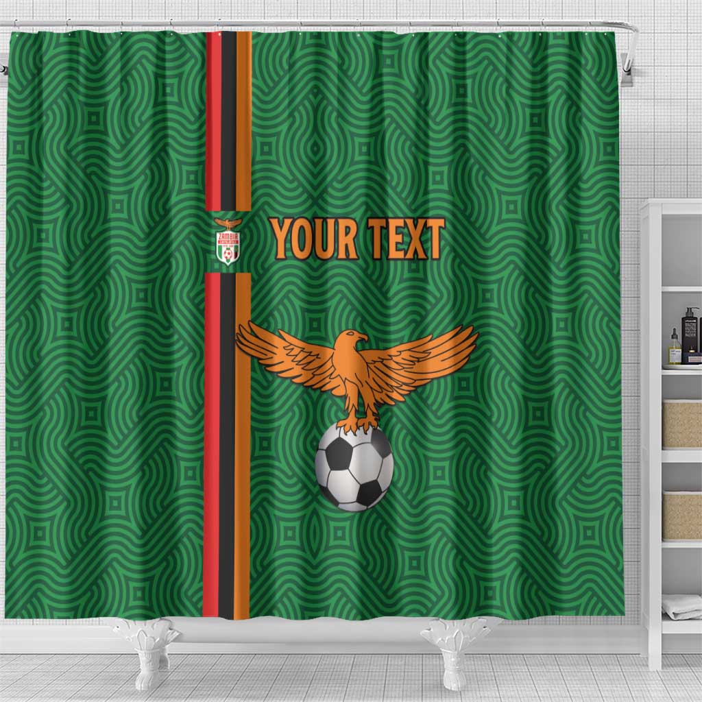 Custom Zambia Football Shower Curtain Go Copper Bullets LT15