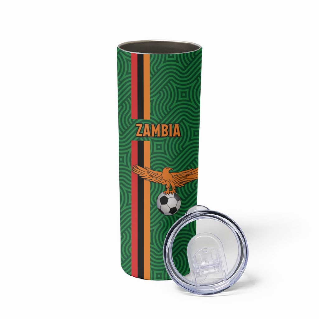 Custom Zambia Football Skinny Tumbler Go Chipolopolo LT15