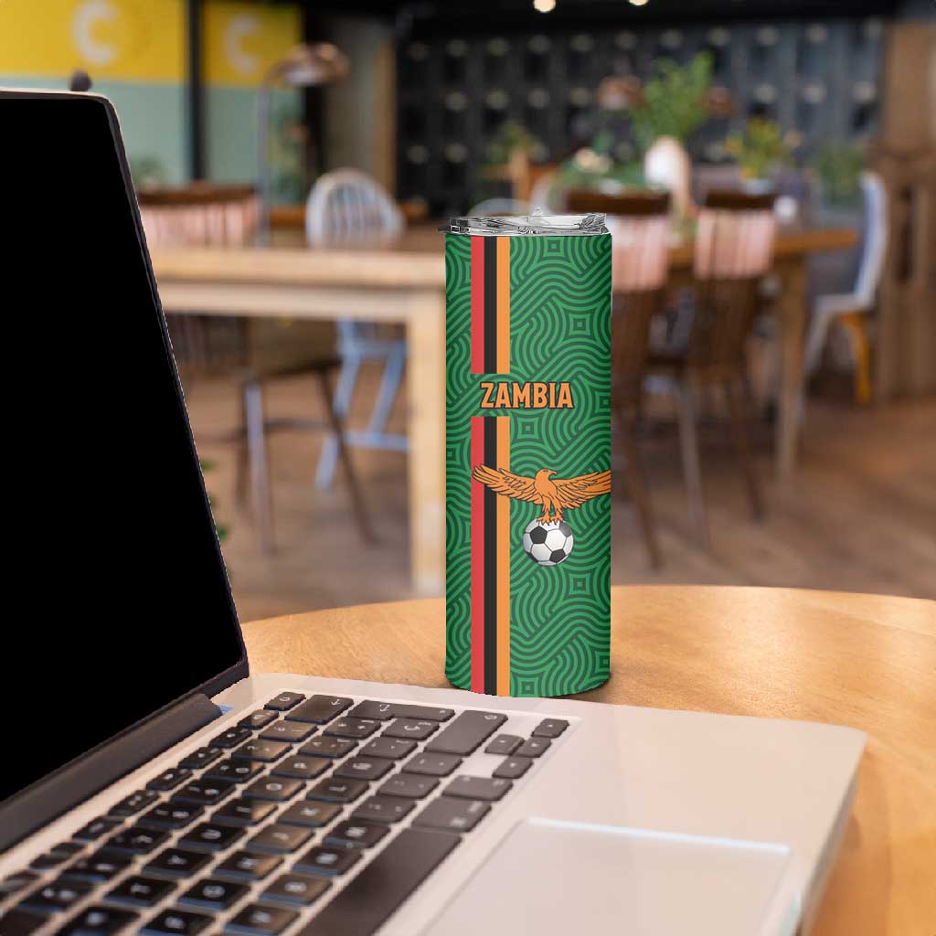 Custom Zambia Football Skinny Tumbler Go Chipolopolo LT15
