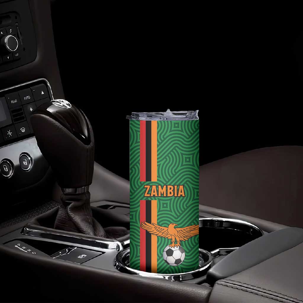 Custom Zambia Football Skinny Tumbler Go Chipolopolo LT15