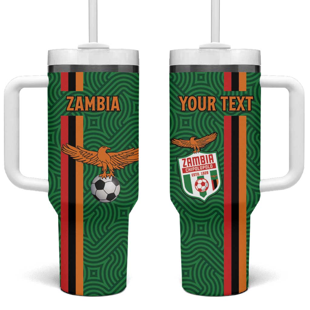 Custom Zambia Football Tumbler With Handle Go Chipolopolo LT15