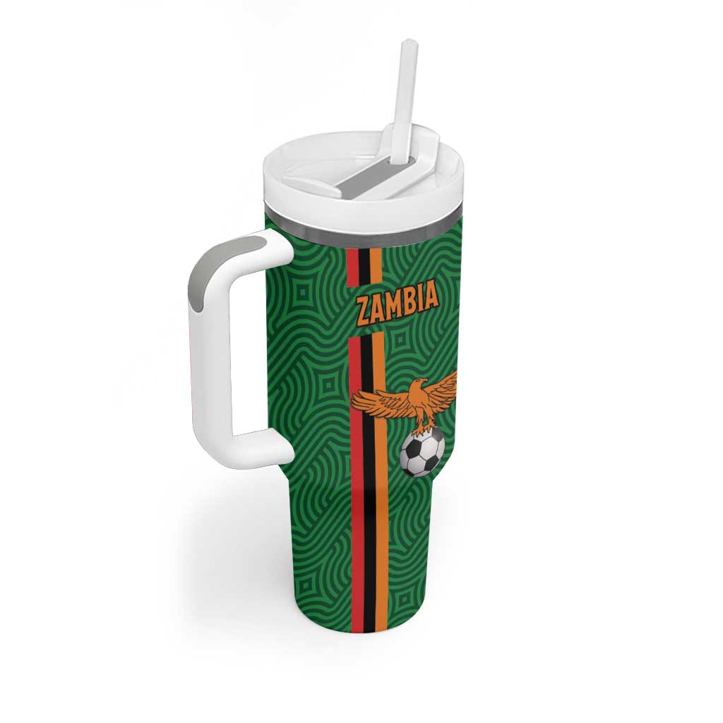Custom Zambia Football Tumbler With Handle Go Chipolopolo LT15
