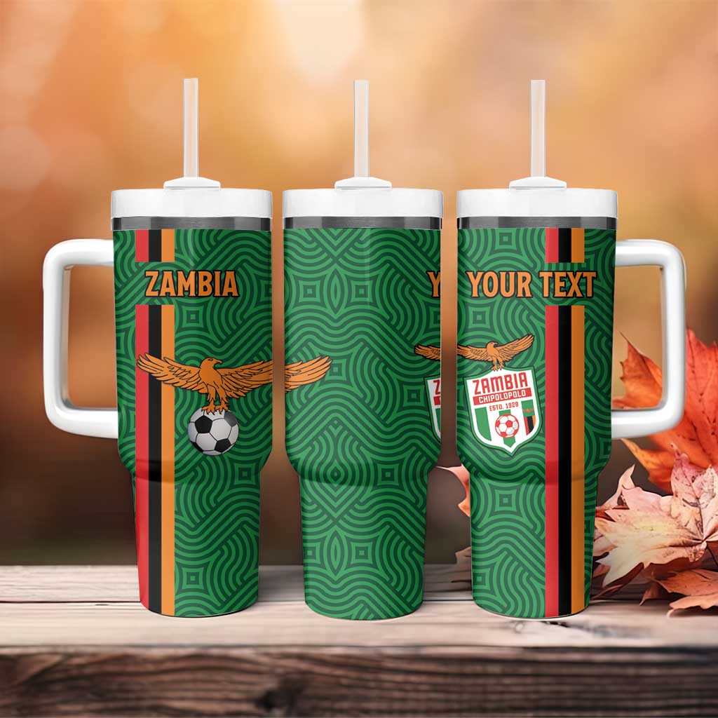 Custom Zambia Football Tumbler With Handle Go Chipolopolo LT15