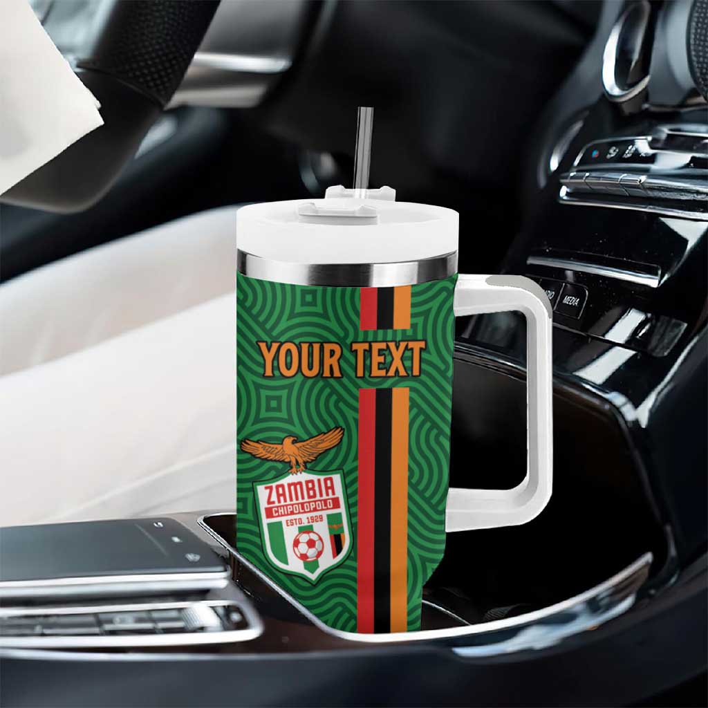 Custom Zambia Football Tumbler With Handle Go Chipolopolo LT15