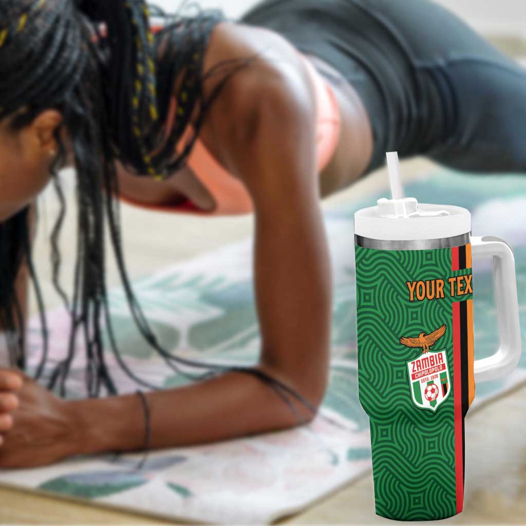 Custom Zambia Football Tumbler With Handle Go Chipolopolo LT15