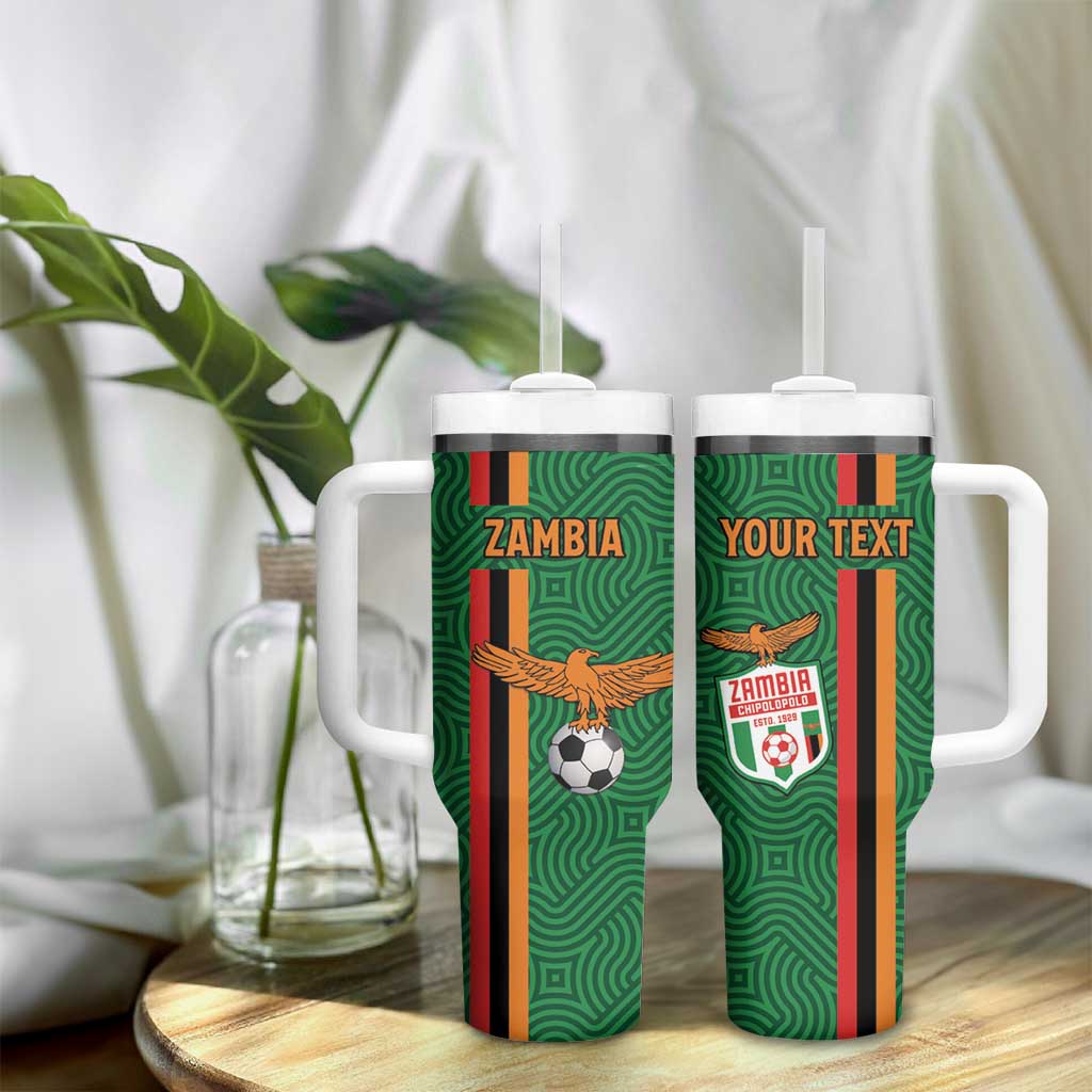 Custom Zambia Football Tumbler With Handle Go Chipolopolo LT15