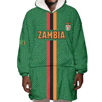 Custom Zambia Football Wearable Blanket Hoodie Go Chipolopolo LT15