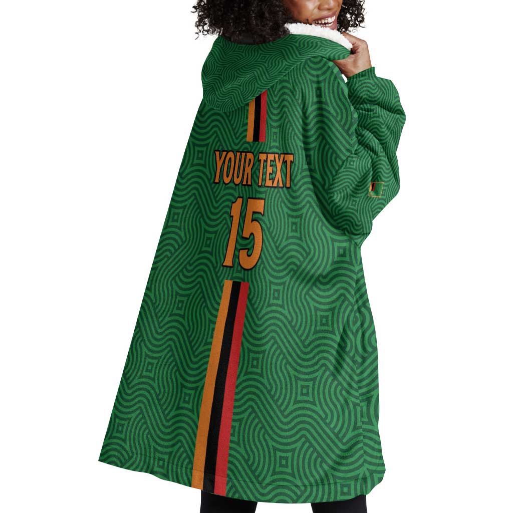 Custom Zambia Football Wearable Blanket Hoodie Go Chipolopolo LT15
