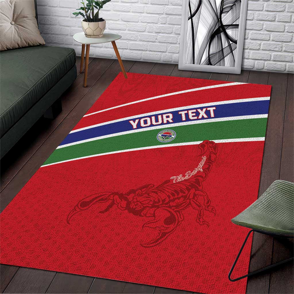 Custom Gambia Football Area Rug Scorpions Never Die LT15