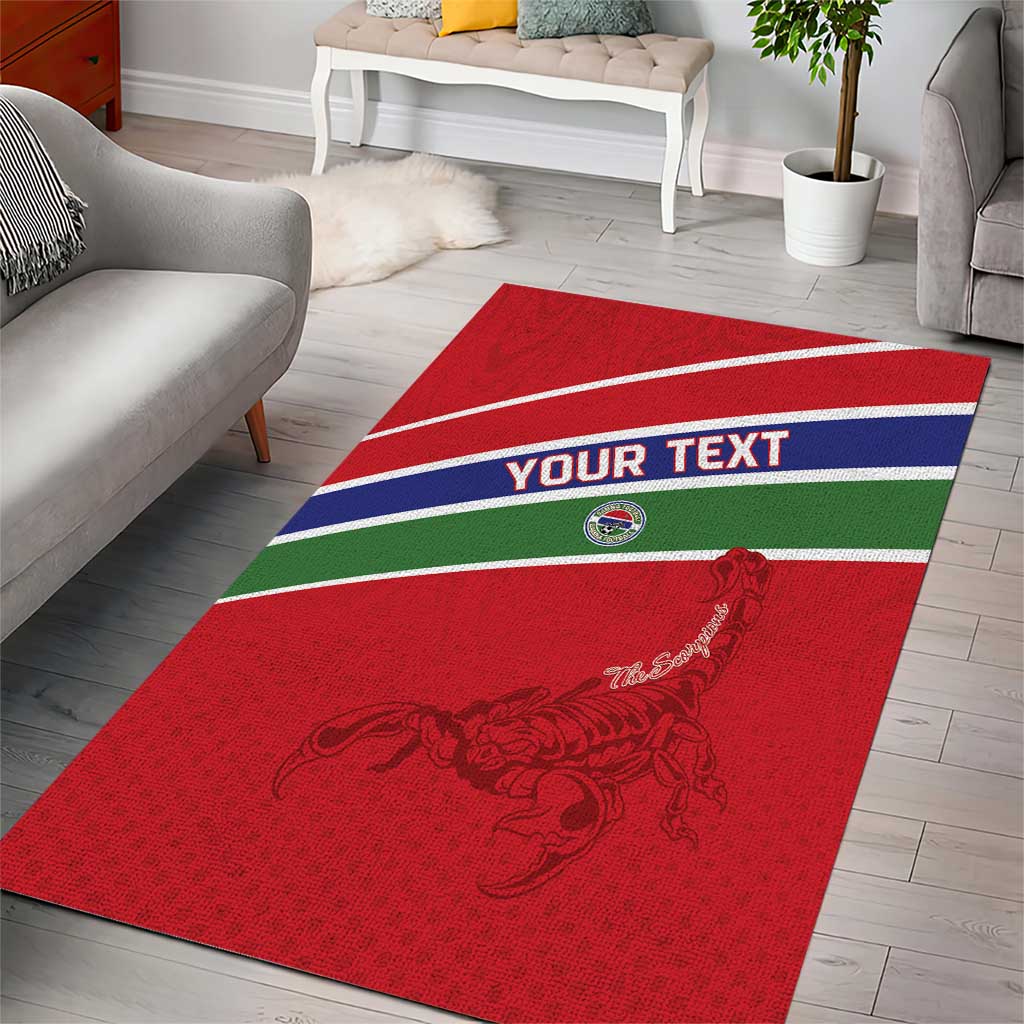 Custom Gambia Football Area Rug Scorpions Never Die LT15