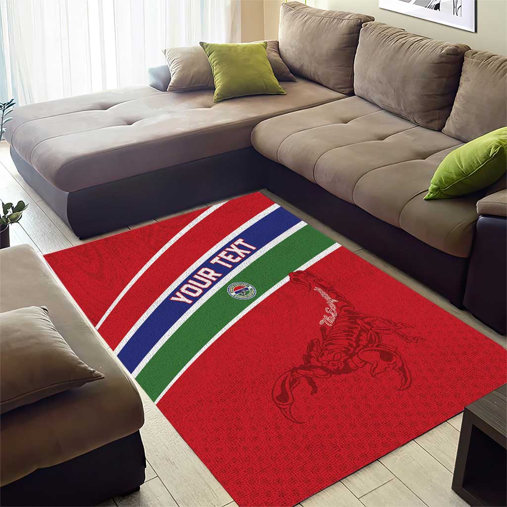 Custom Gambia Football Area Rug Scorpions Never Die LT15